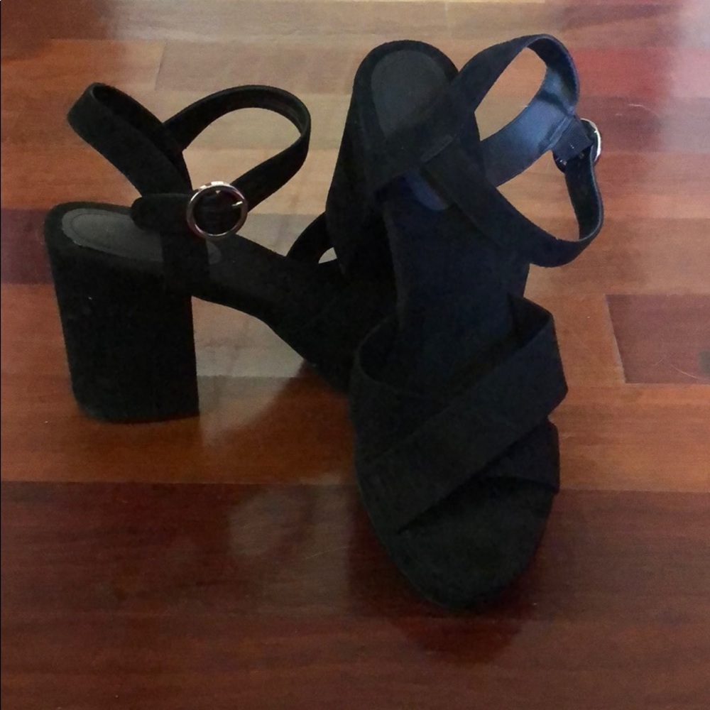SOLD Black Chunky Platform Heels
